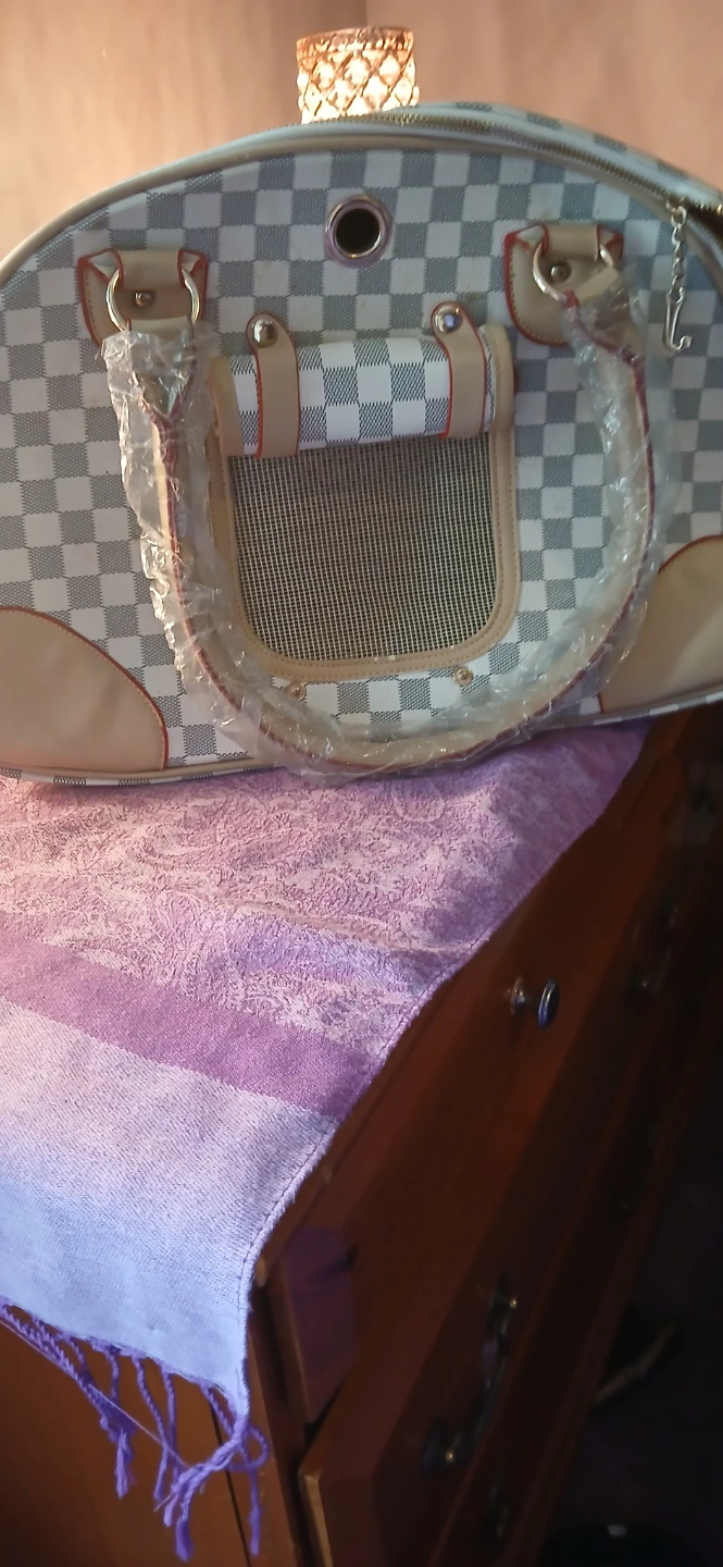 Pet Carrier Bag Tote Checkerboard Print