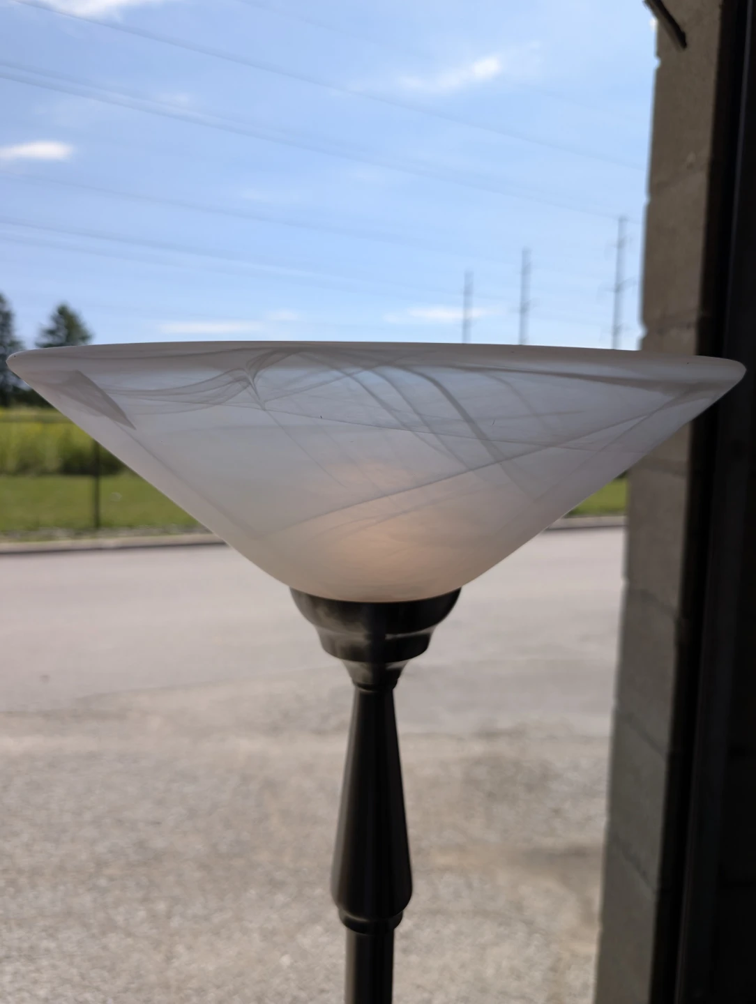 Frosted Glass Torchiere Floor Lamp - photo 5