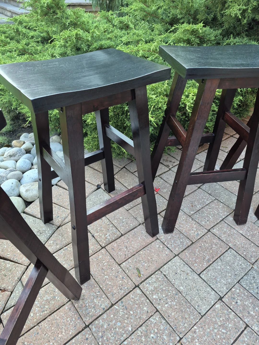 Set of 4 Wooden Bar Stools - photo 3