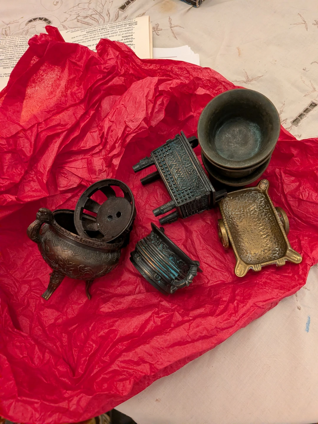 Set of Miniature Brass and Bronze Collectible Items - photo 3