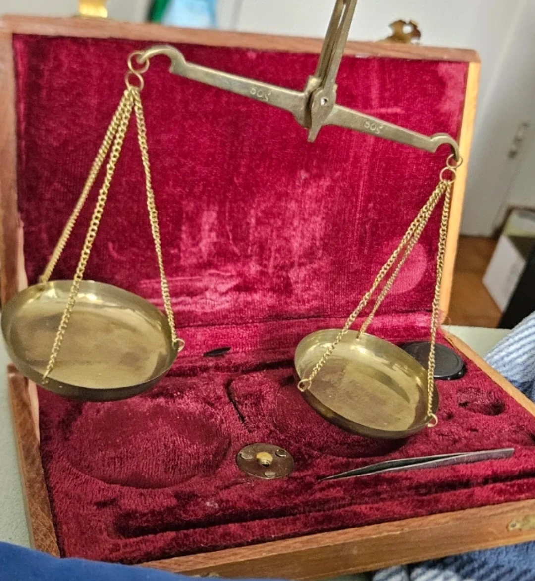 Antique Brass Scale Pan with Chain