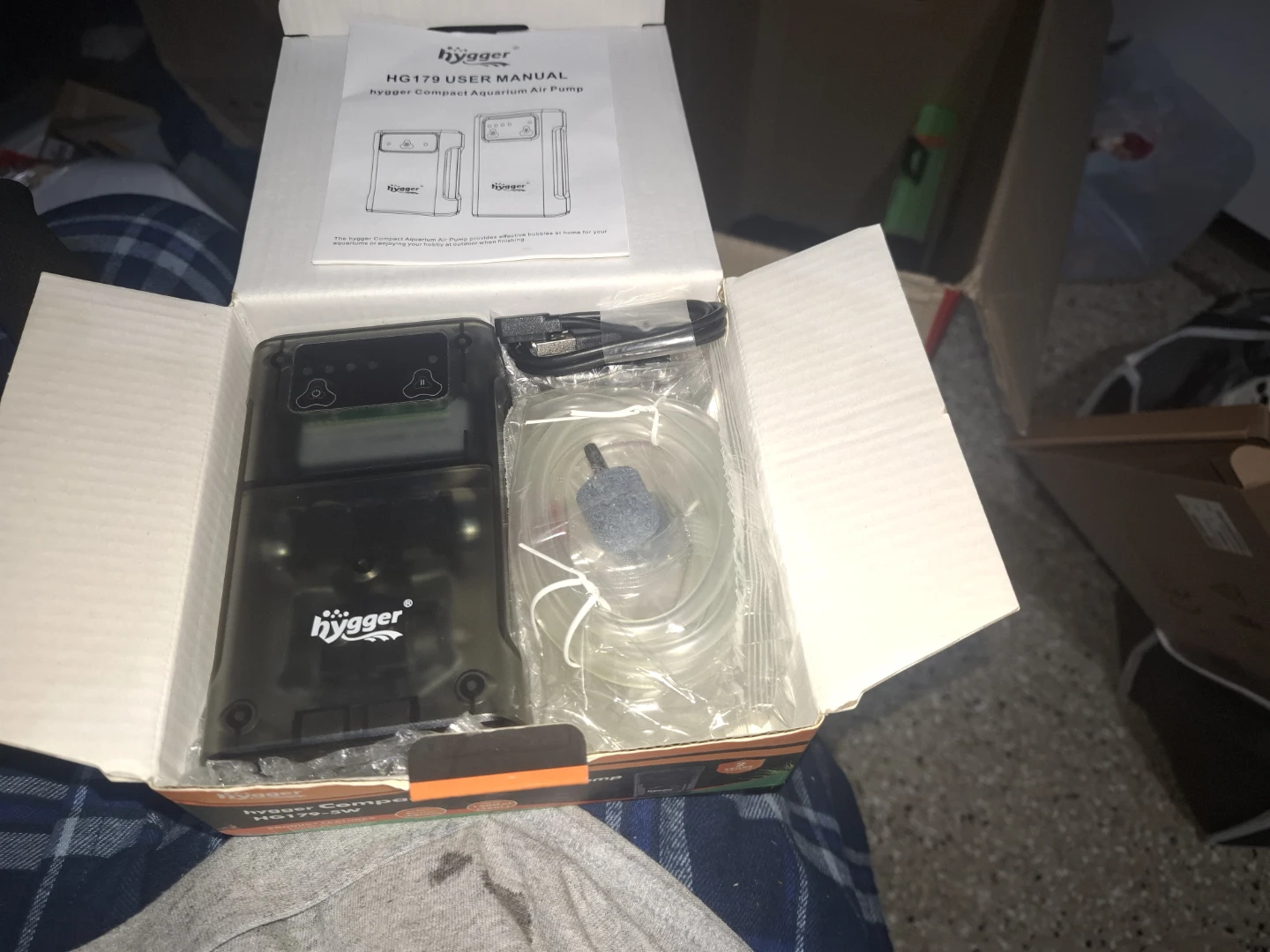 hygger Compact Aquarium Air Pump HG179-5W - photo 2