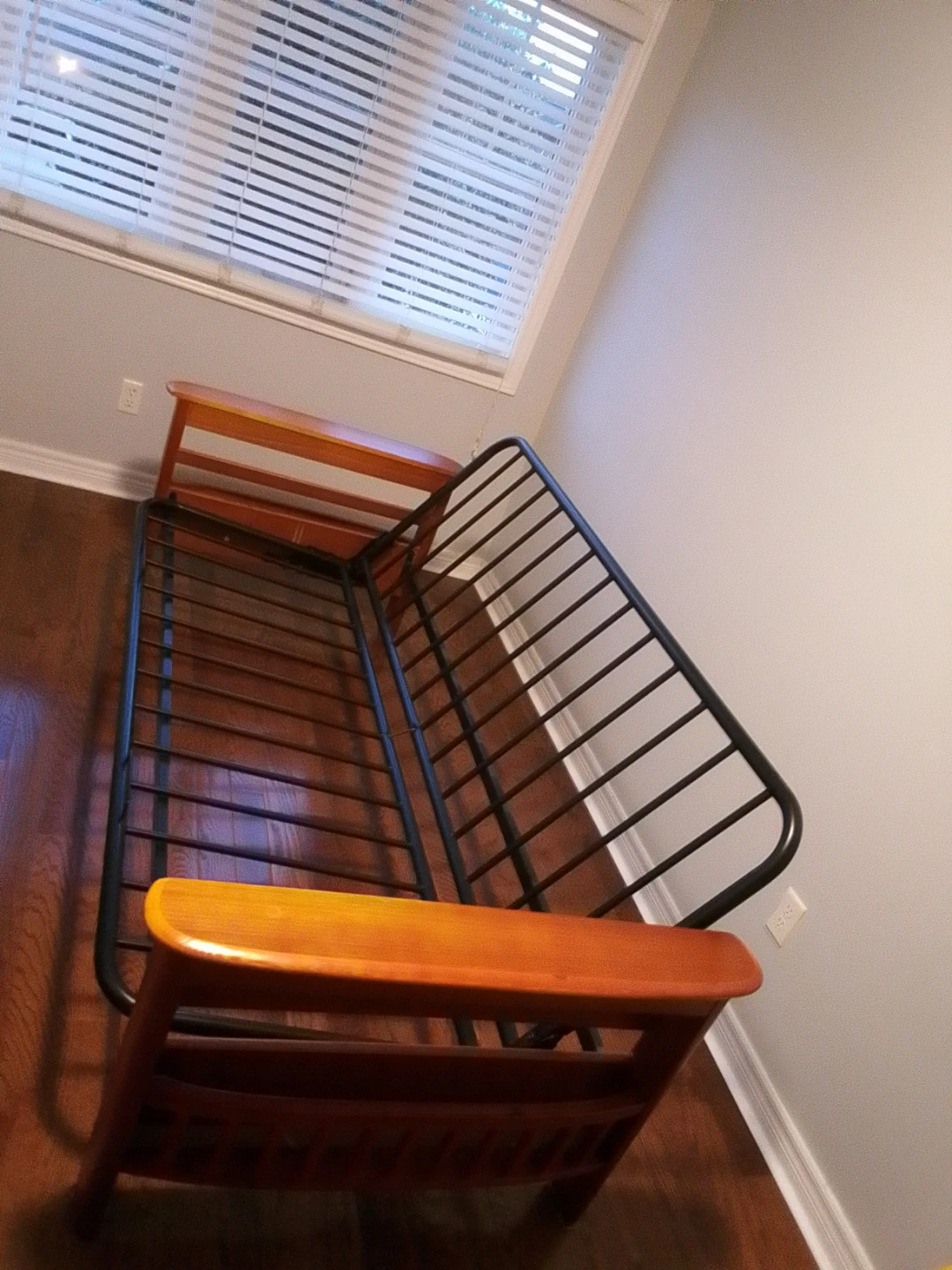Futon Frame with Wood Accents