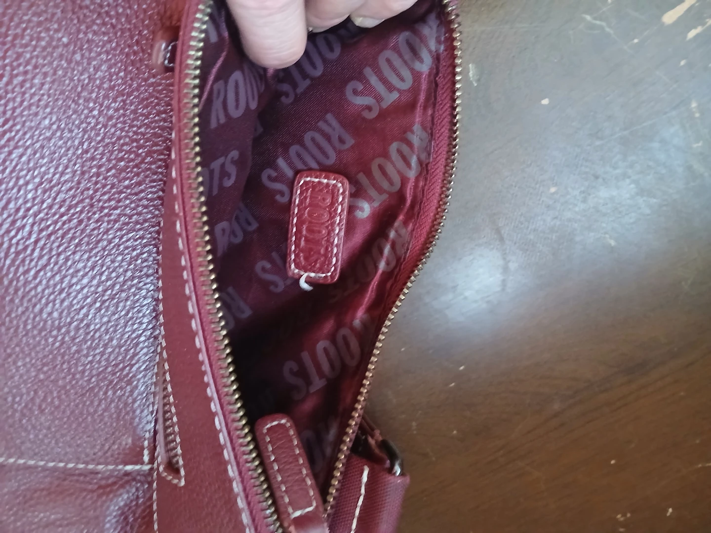 Roots Burgundy Leather Crossbody Bag - photo 3