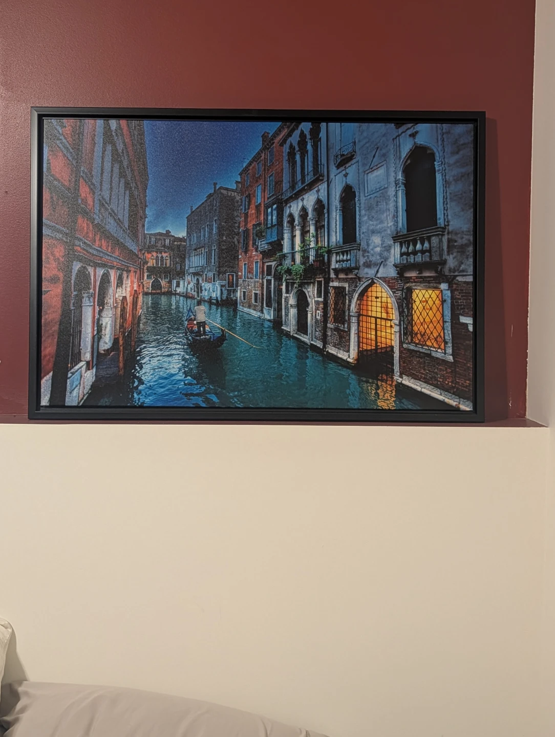 Framed Canvas Print - Venice Canal Scene