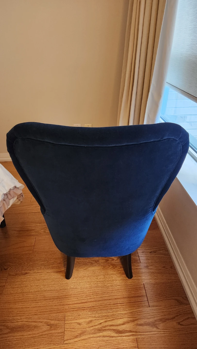 Navy Velvet Accent Chair - photo 2