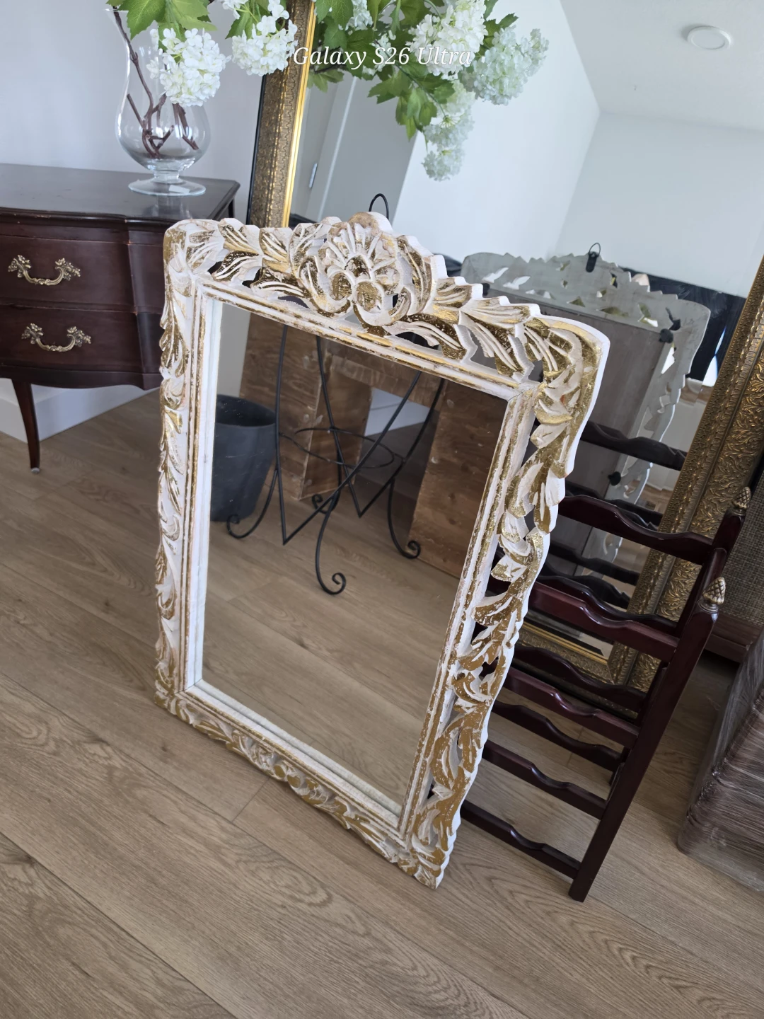 Ornate White and Gold Mirror - photo 2