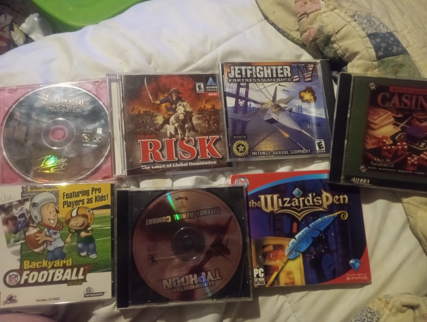 PC CD-ROM Games Bundle: Risk, Jetfighter, Football, & more