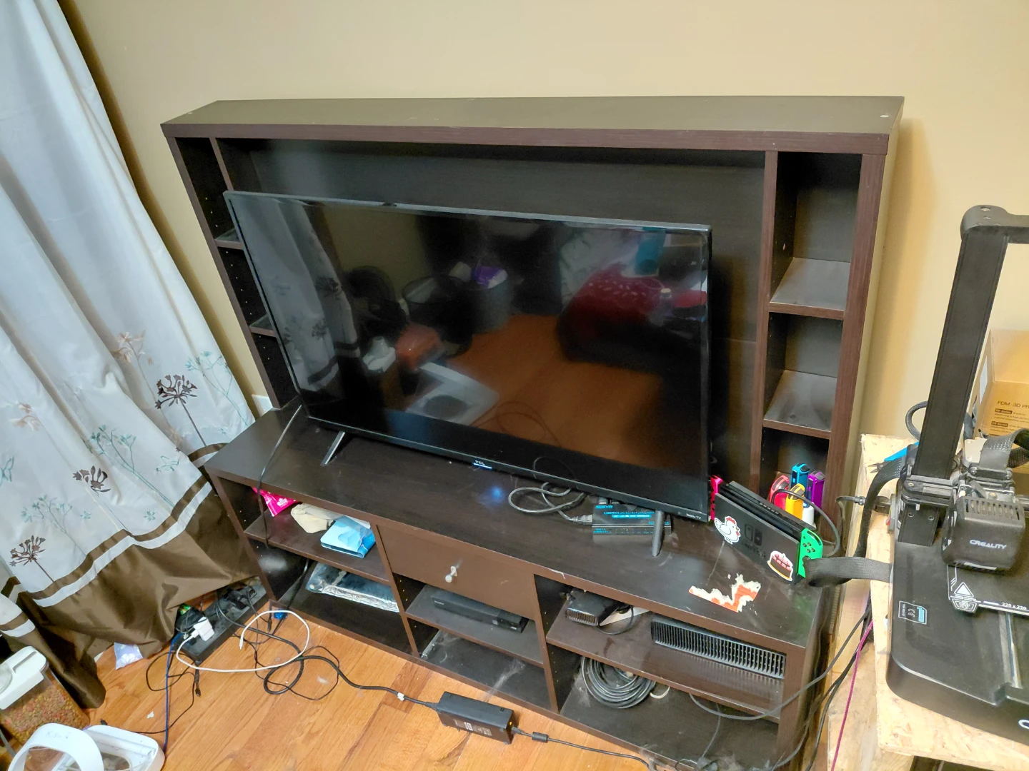 Solid Dark Brown Entertainment Center / TV Stand - photo 4