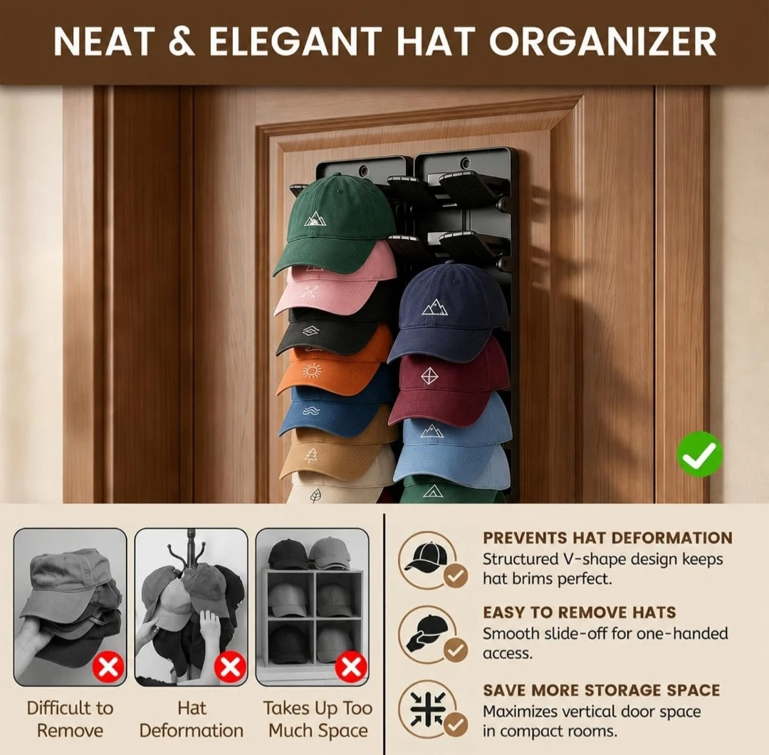 Baseball Hat Organizer Rack - photo 5