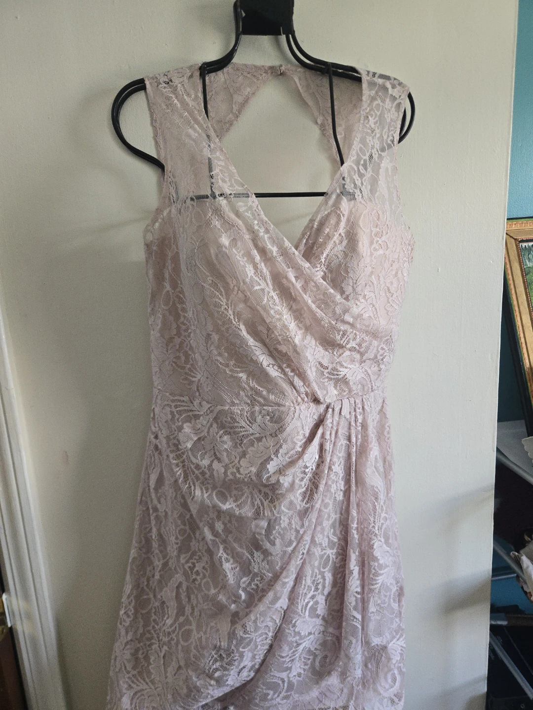 Jim Hjelm Pink Lace Mock  Wrap Dress - photo 2