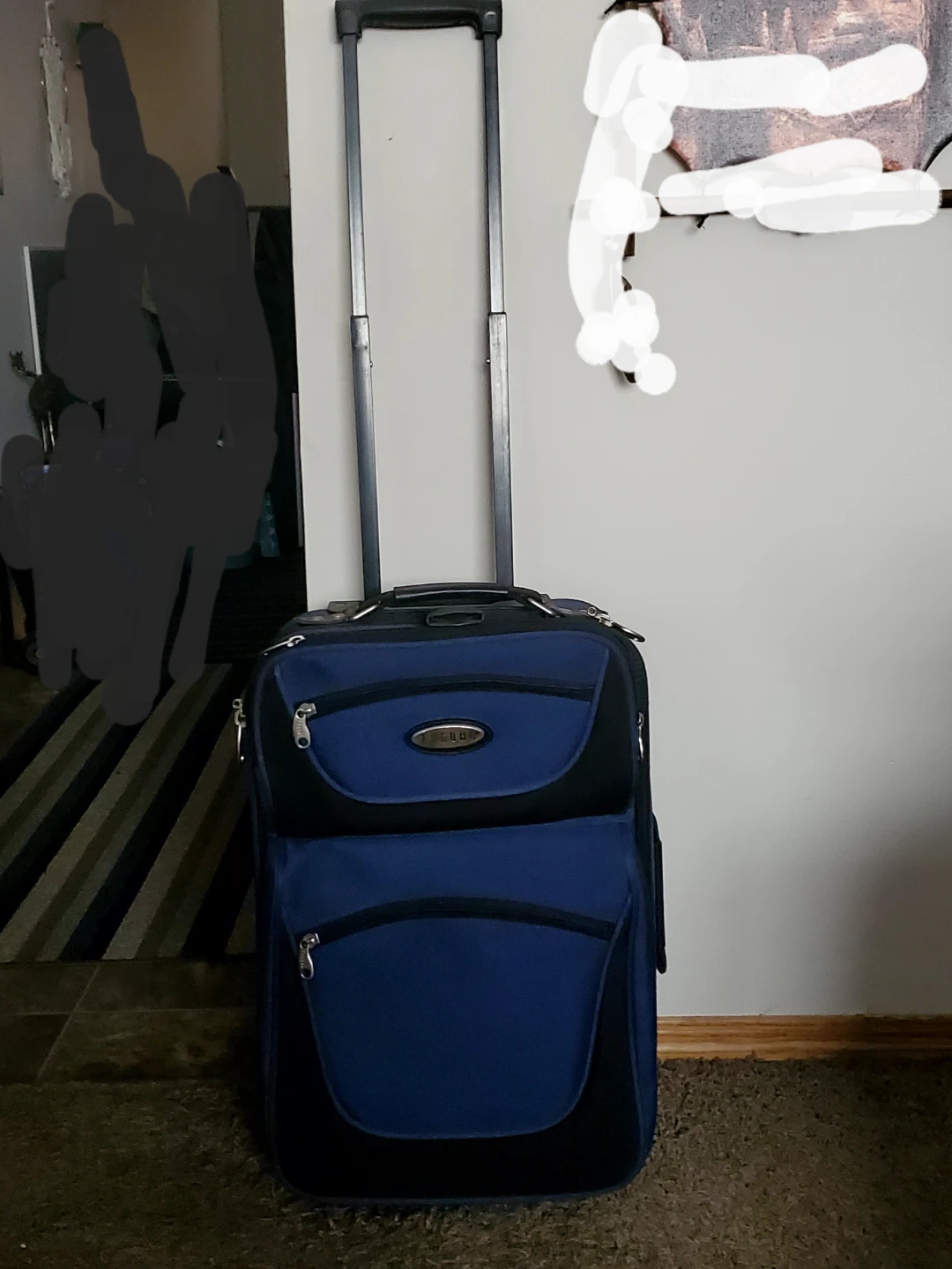 Traveler's Choice Blue and Black Carry-On Suitcase