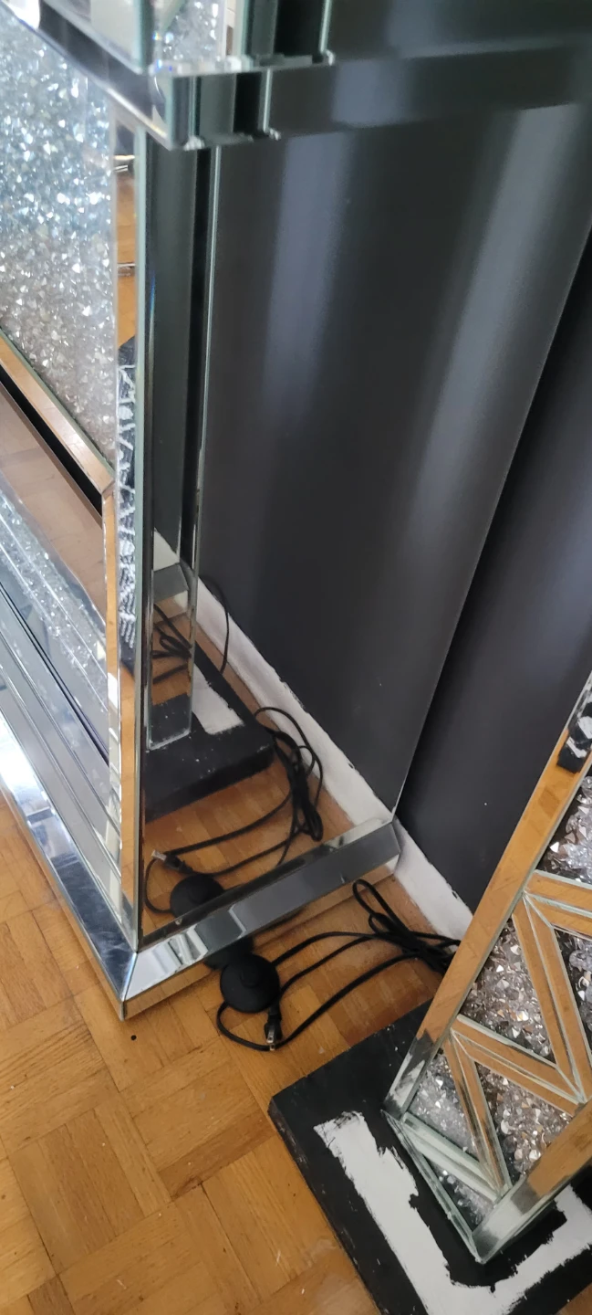 Crushed Diamond Mirror Fireplace Electric - photo 4