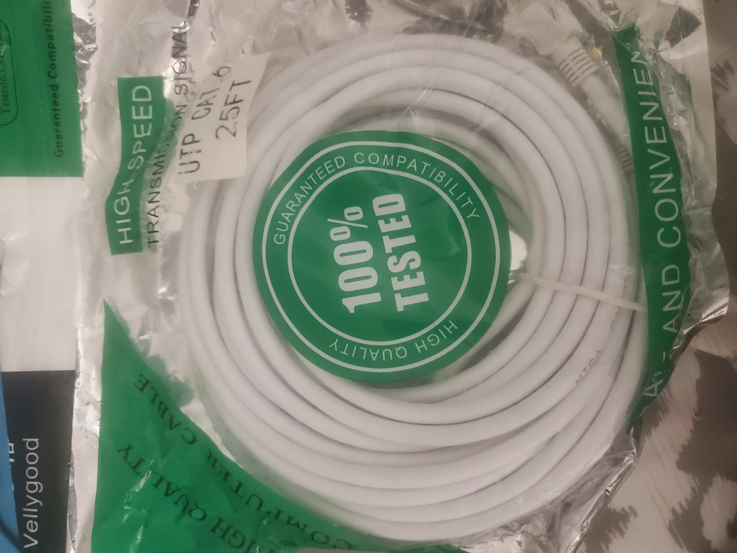 Vellygood CAT 6 UTP Network Cable 25FT