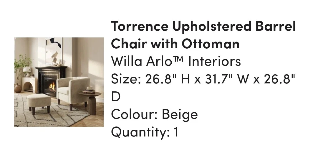 Barrel Chair With Ottoman - photo 4