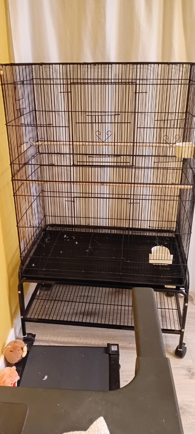 Large Black Bird Cage with Stand - photo 3