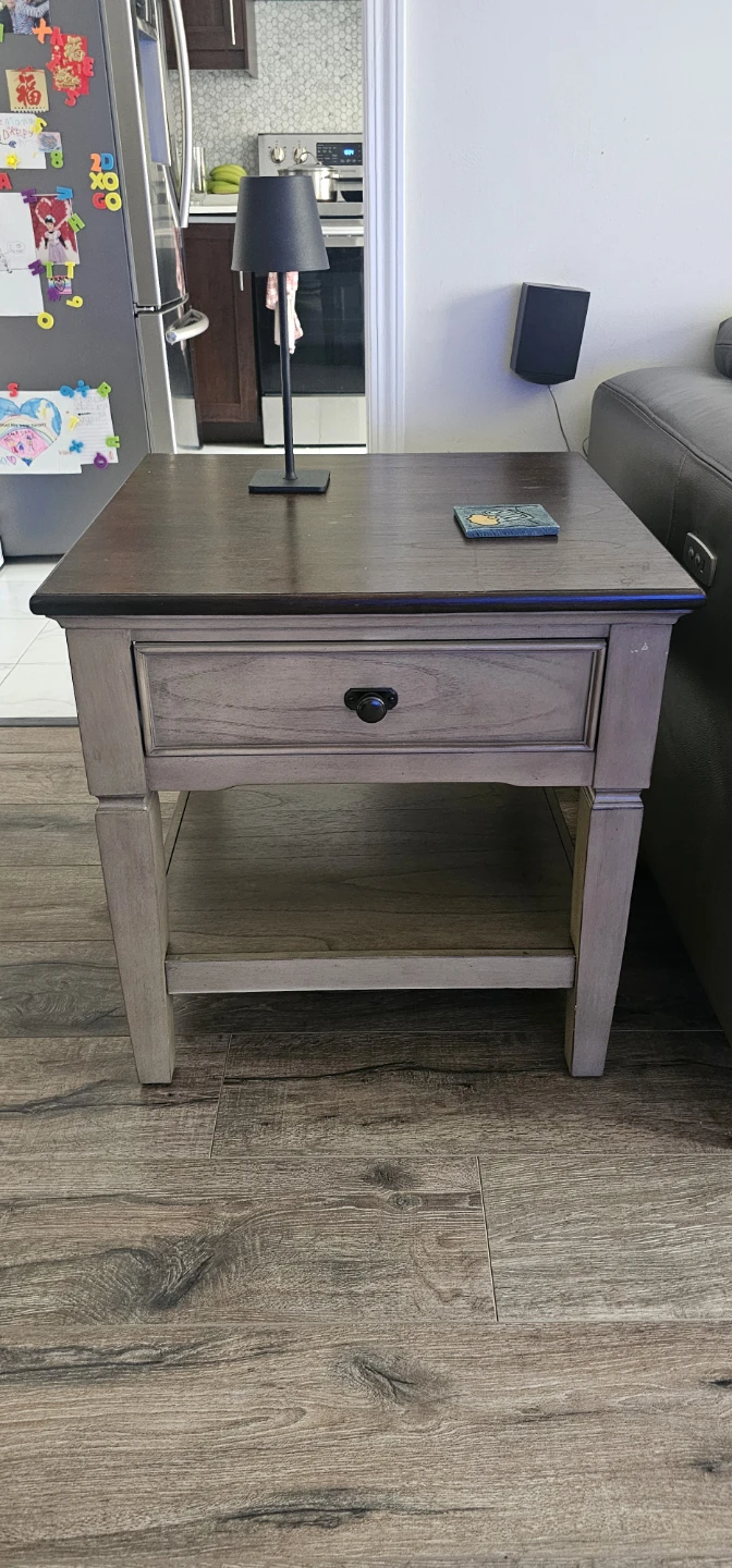 Wooden End Table with Drawer - photo 4