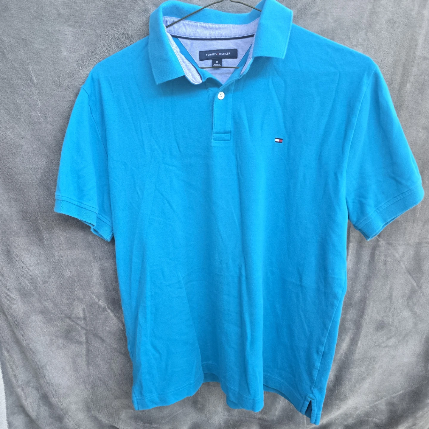 Tommy Hilfiger Men's Polo Shirt Blue Collar Tshirt
