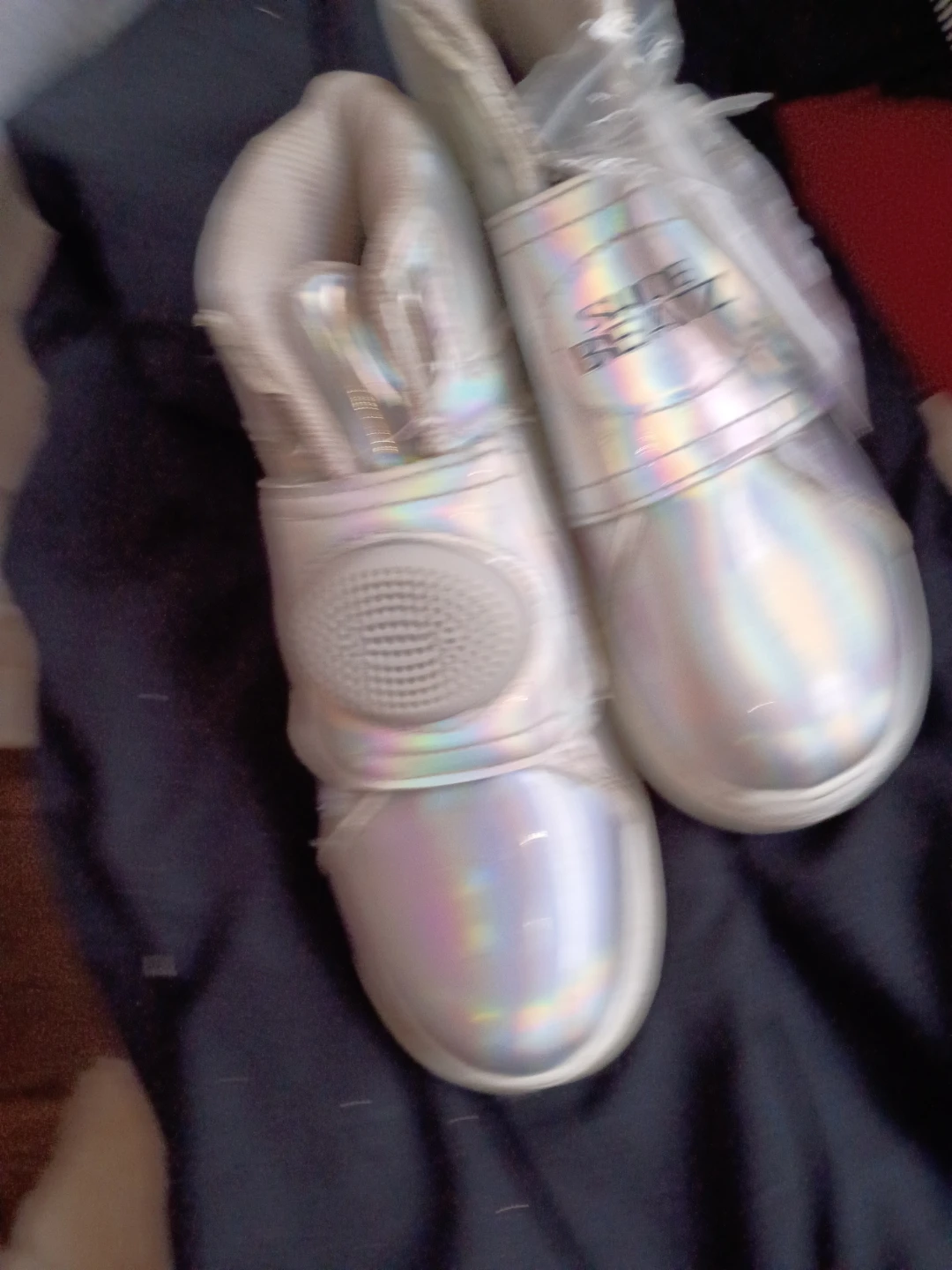 ShoeBeDoo White Iridescent High Top Sneakers - photo 2