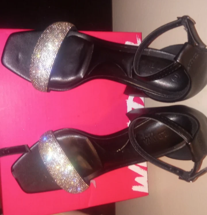Black Sparkle Block Heels - photo 2