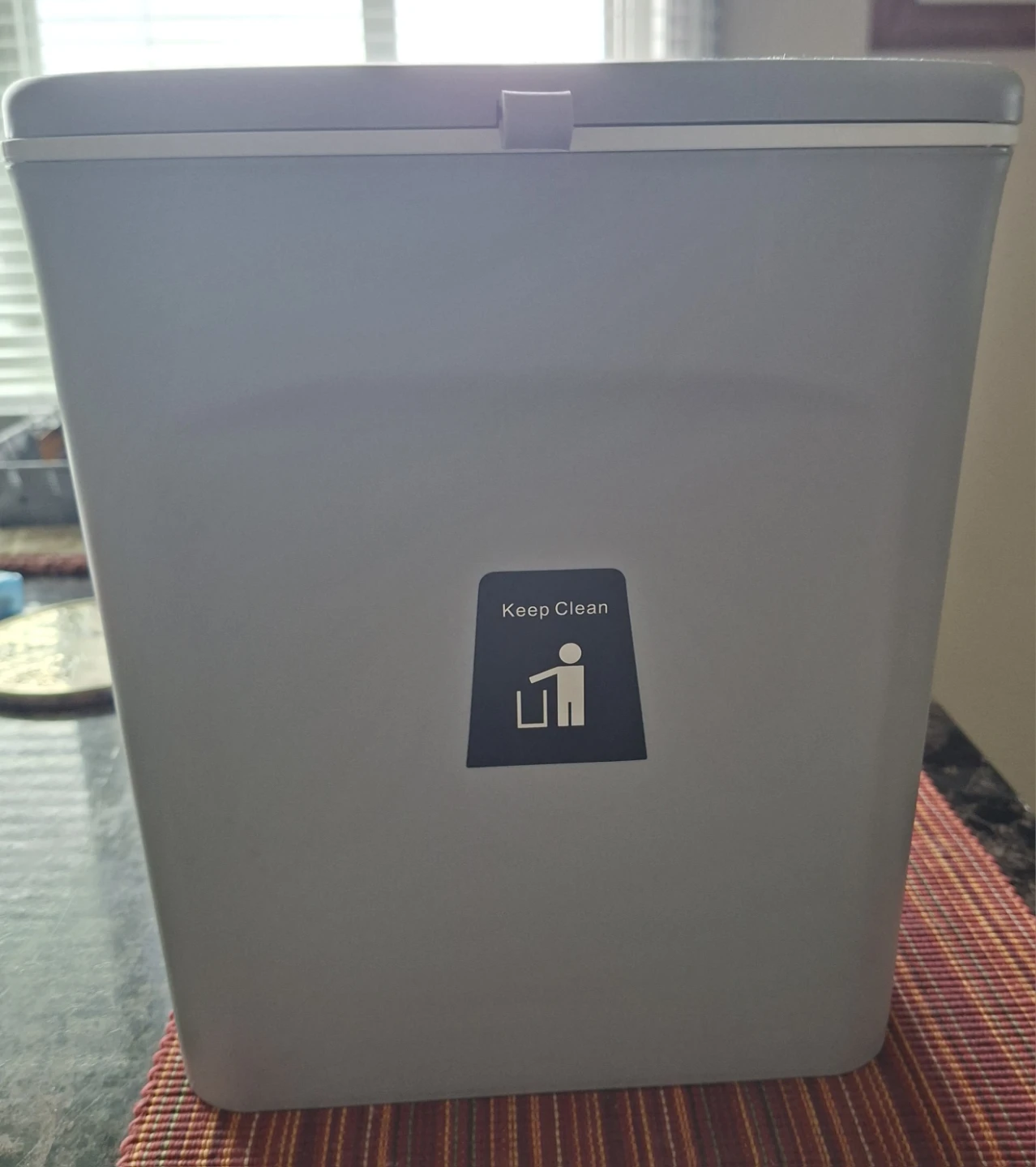 Grey Plastic Trash Can