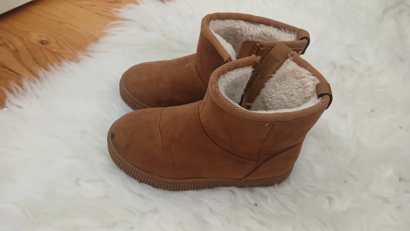 Brown Toddler Boots with Fuzzy Lining
