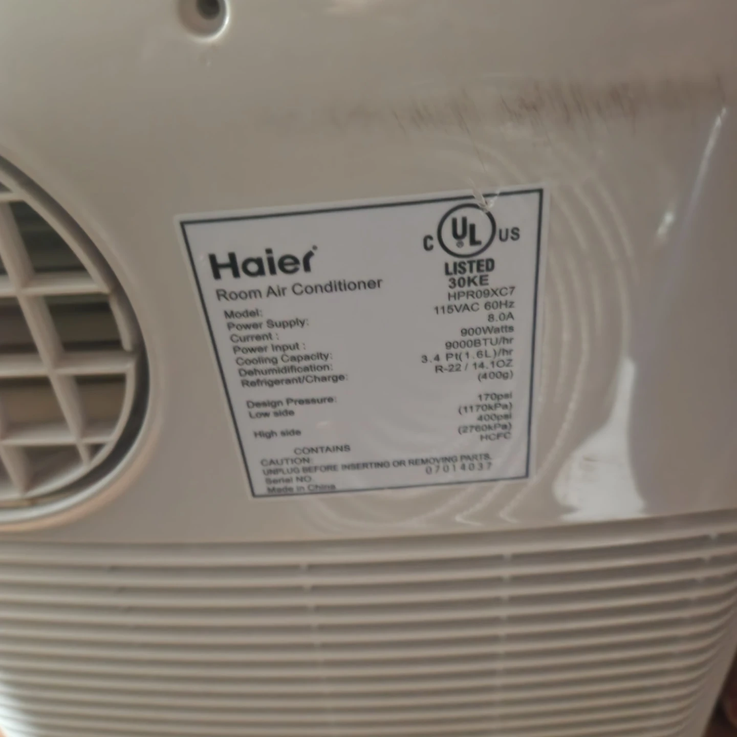 Haier Portable Air Conditioner 9000BTU - photo 3