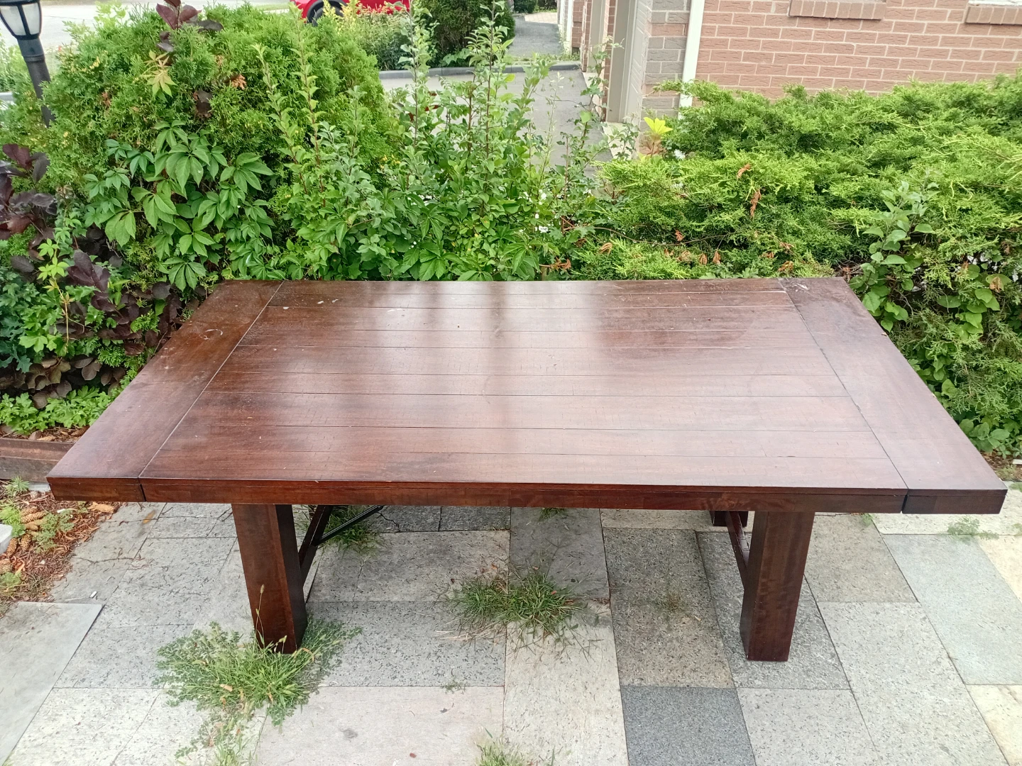 Wooden Dining Table - Dark Brown - photo 2