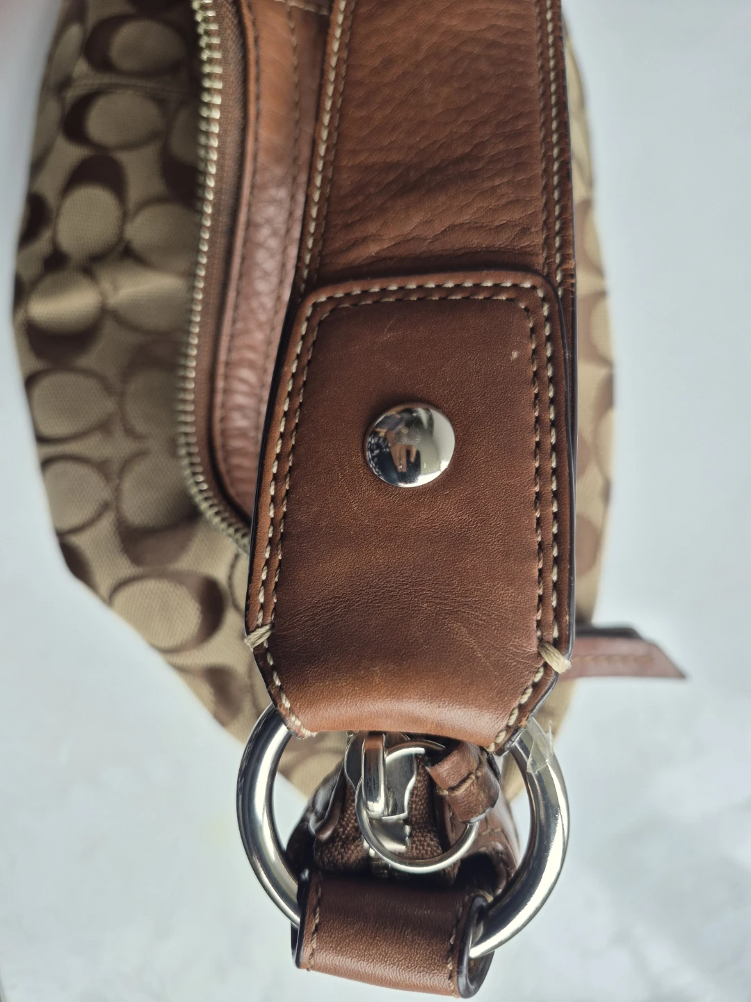 Coach Signature Monogram Hobo Bag - Brown - photo 5