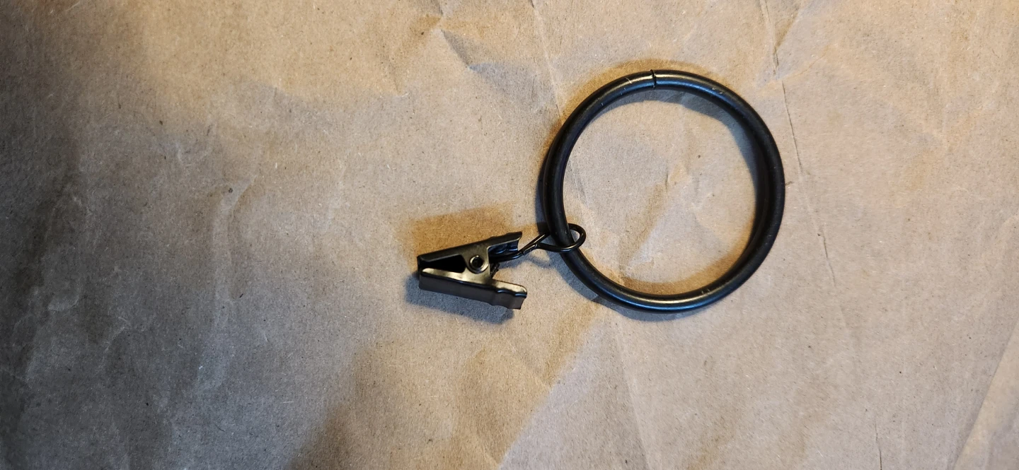 Black Curtain Rings with Clips (Set of 30) - photo 2