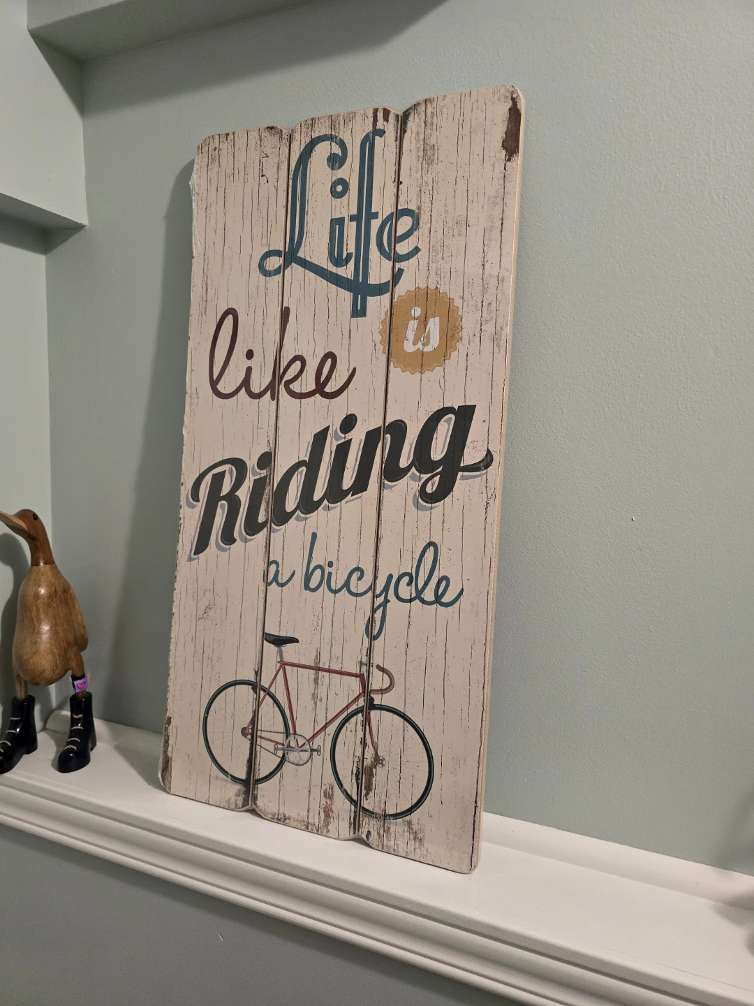 Life is Like Riding a Bicycle Wood Sign