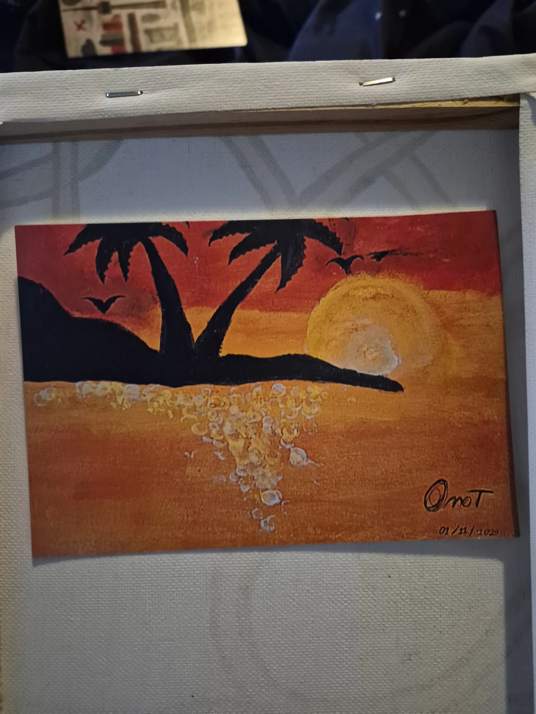 Sunset Palm Tree Painting