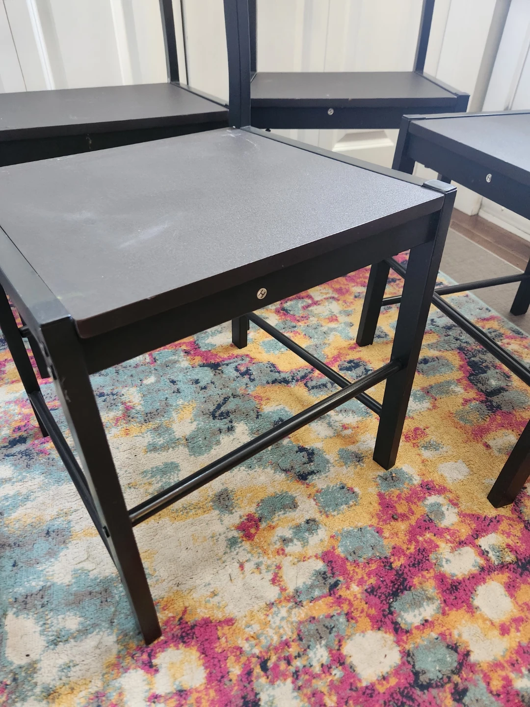 Set of 4 Black Metal Dining Chairs - photo 2