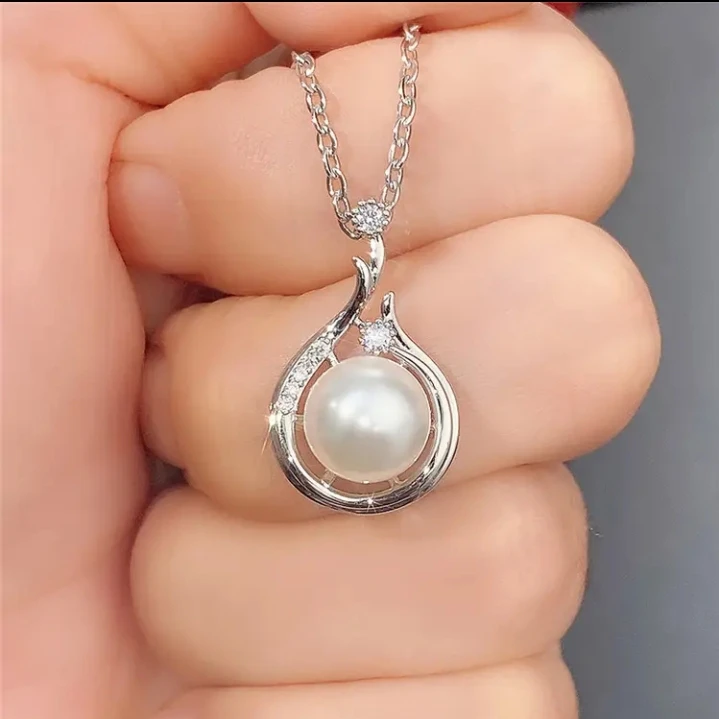 (NEVER USED) Princess Pearl and Diamond Accent Pendant Necklace - photo 2