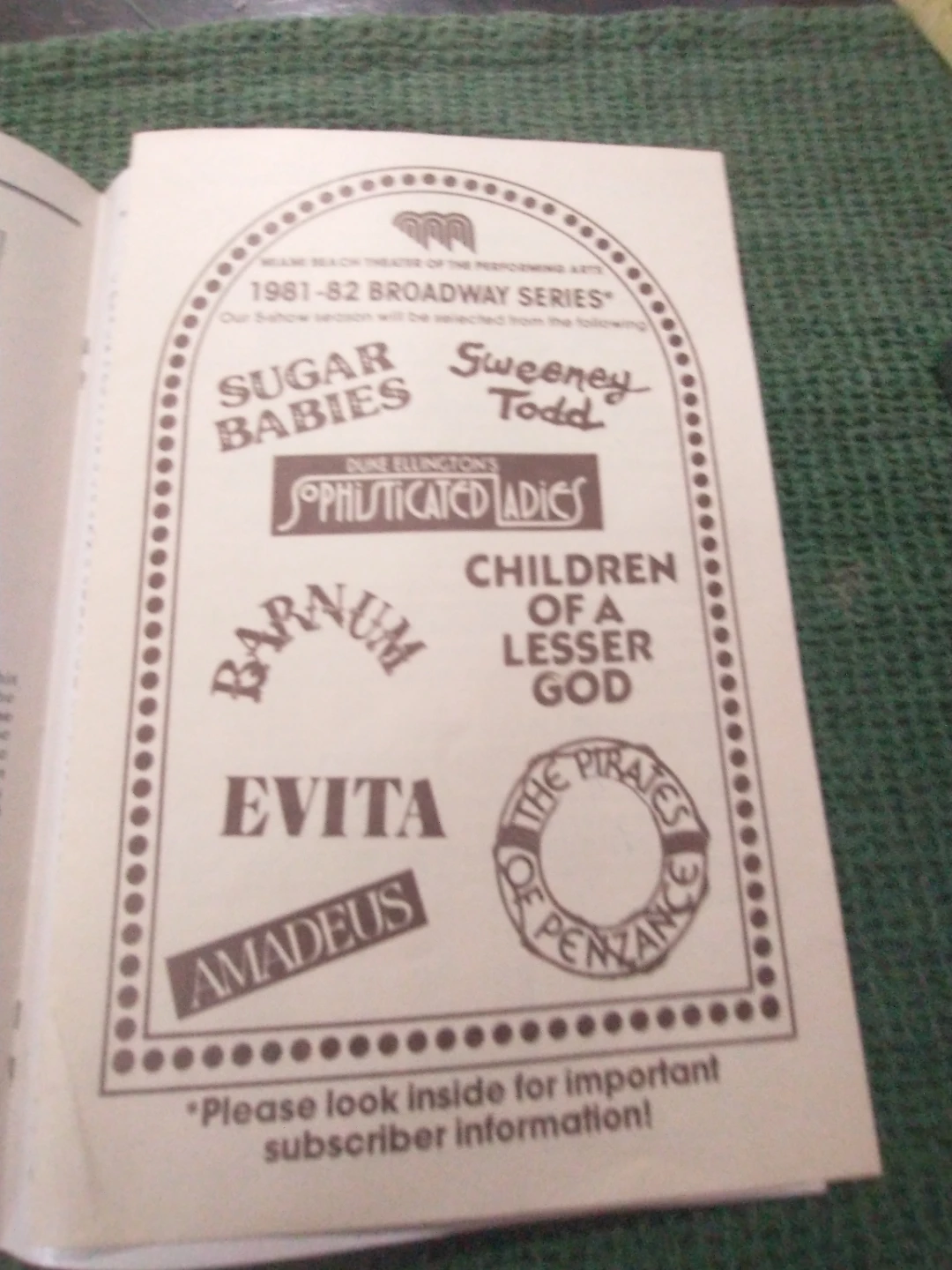 Playbill Peter Pan Miami Beach 1981-82 - photo 4