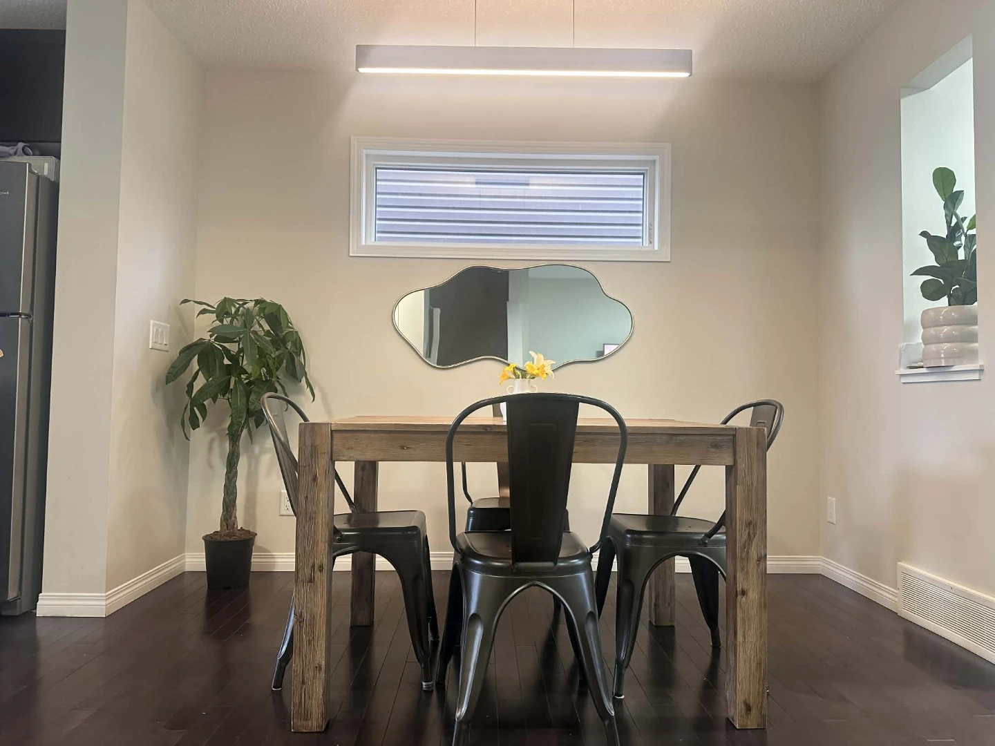 Rustic Wooden Dining Table with 4 Metal Chairs - photo 2