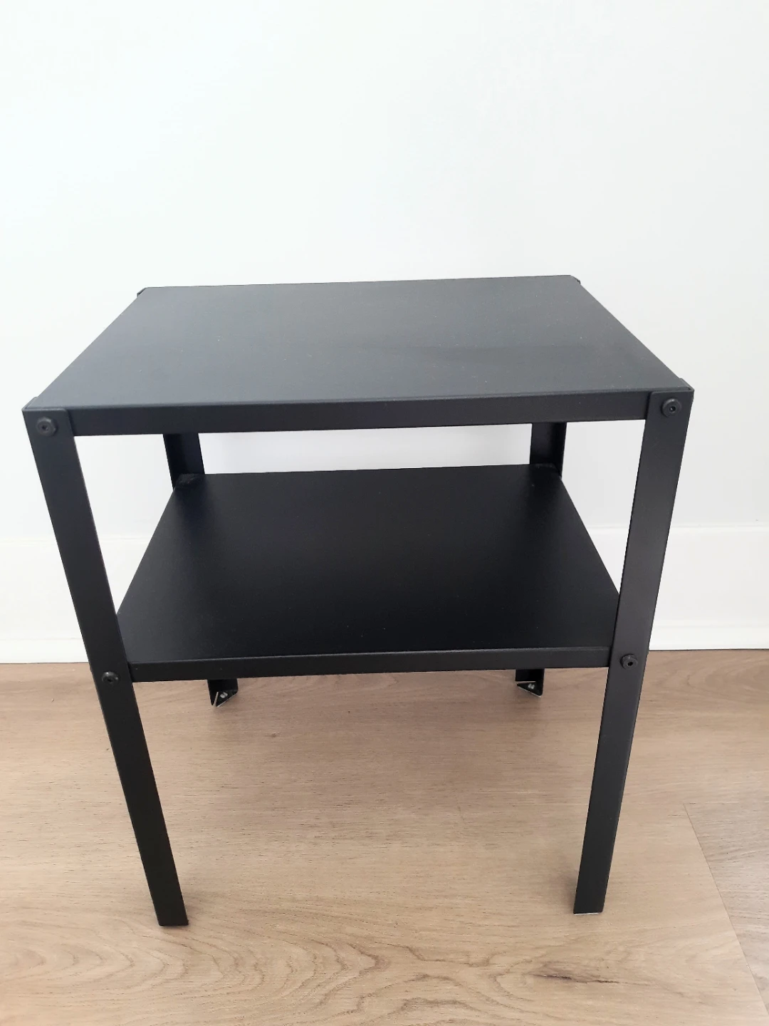 Black two-tier side table