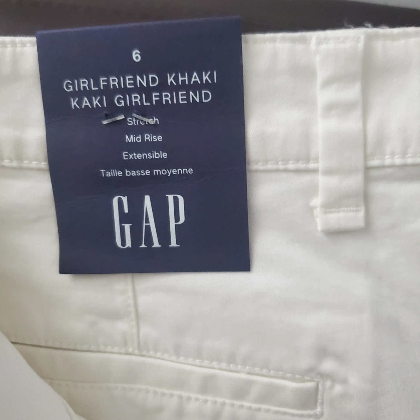 GAP Girlfriend Khaki Pants - White Size 6 - photo 2