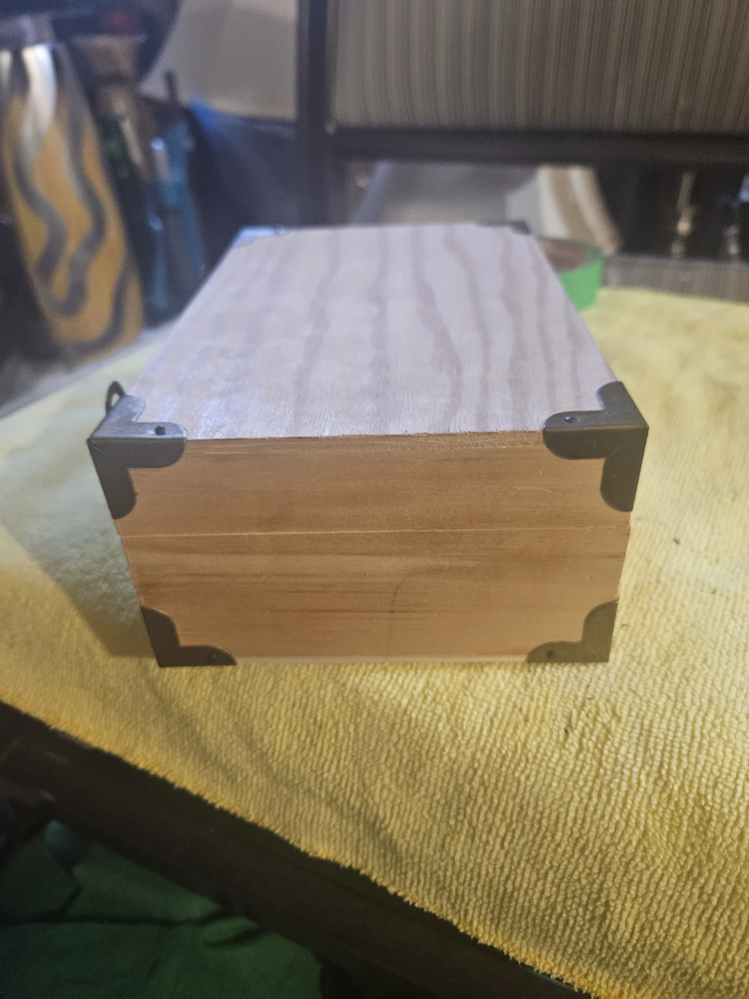 Wooden Storage Box with Handle and Clasps - photo 3