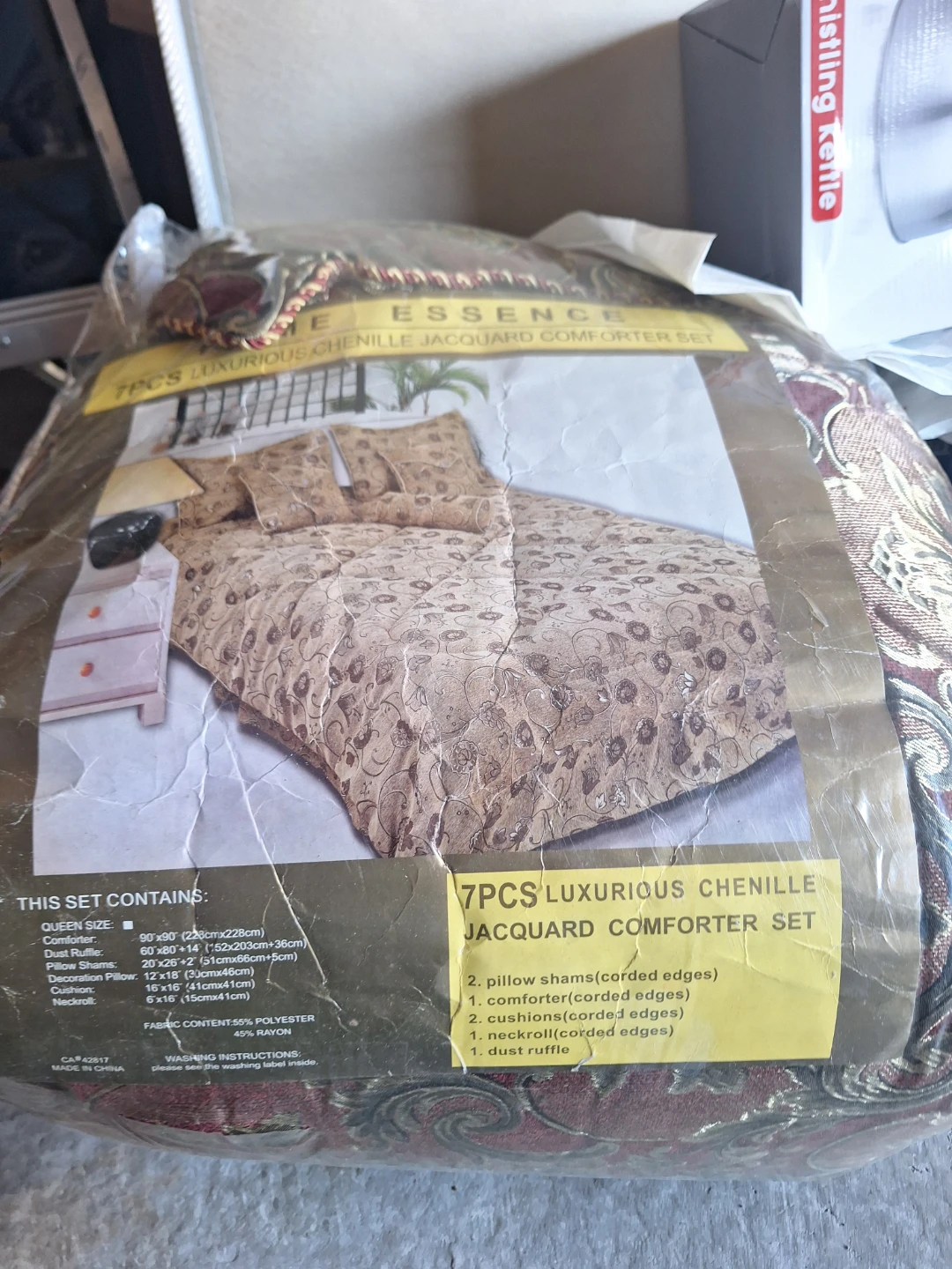 7 Piece Chenille Jacquard Comforter Set