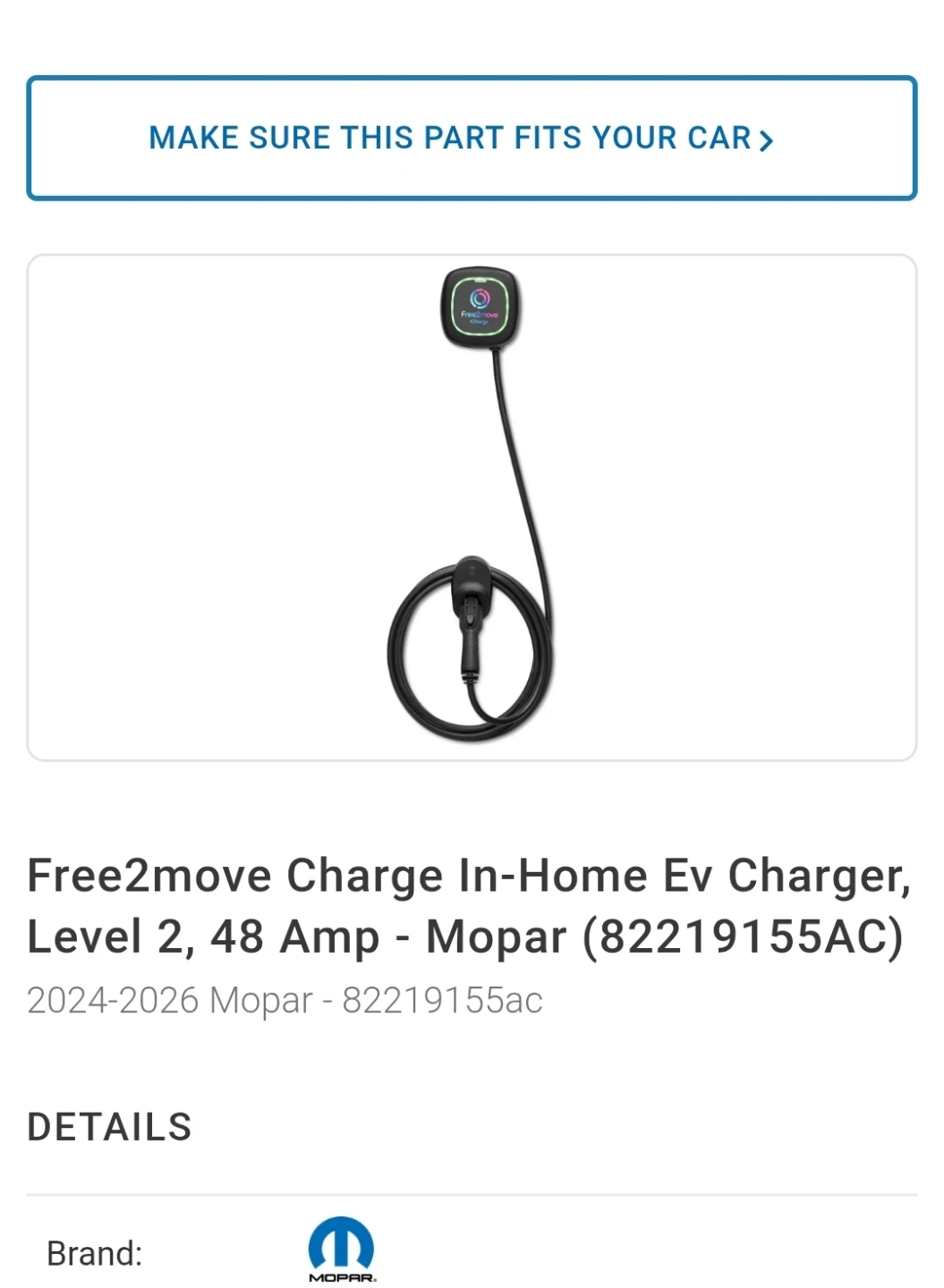 Free2move Charge 48A Level 2 EV Charger