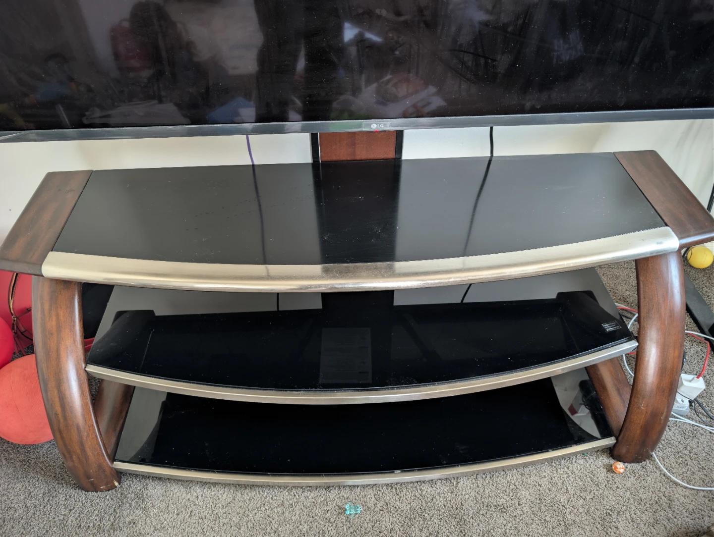 Wood and Glass TV Stand