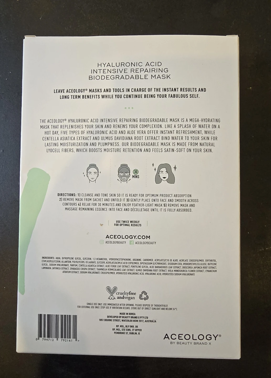 Aceology Hyaluronic Acid Intensive Repairing  MASKS (4) - photo 2