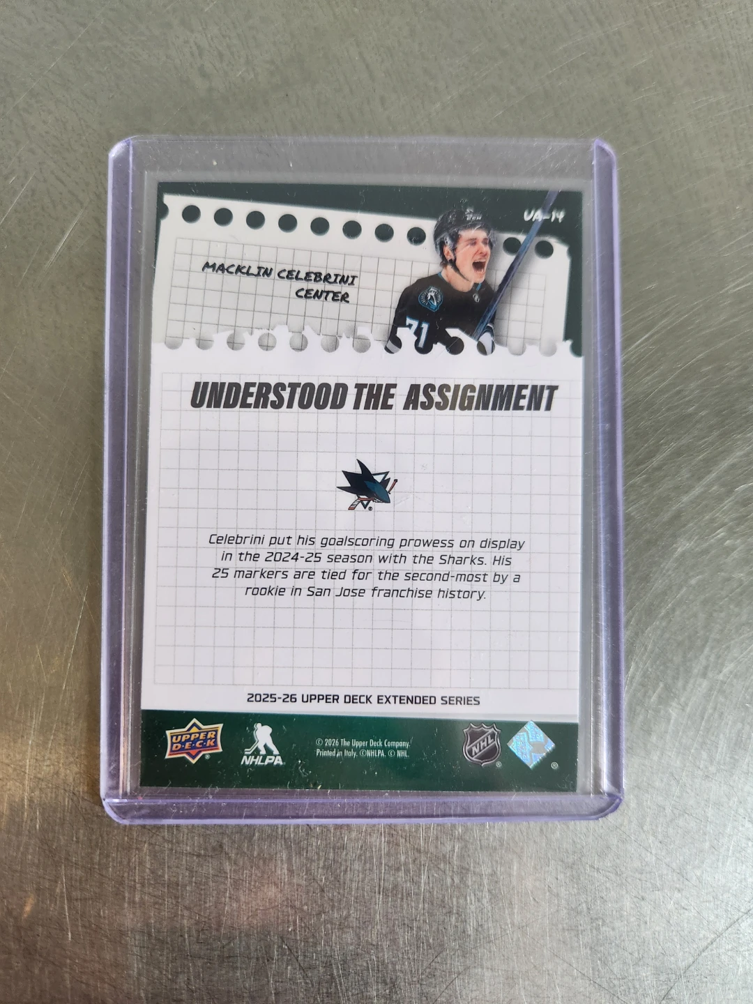 Macklin Celebrini 2025-26 Upper Deck Extended Series Hockey Card - photo 2
