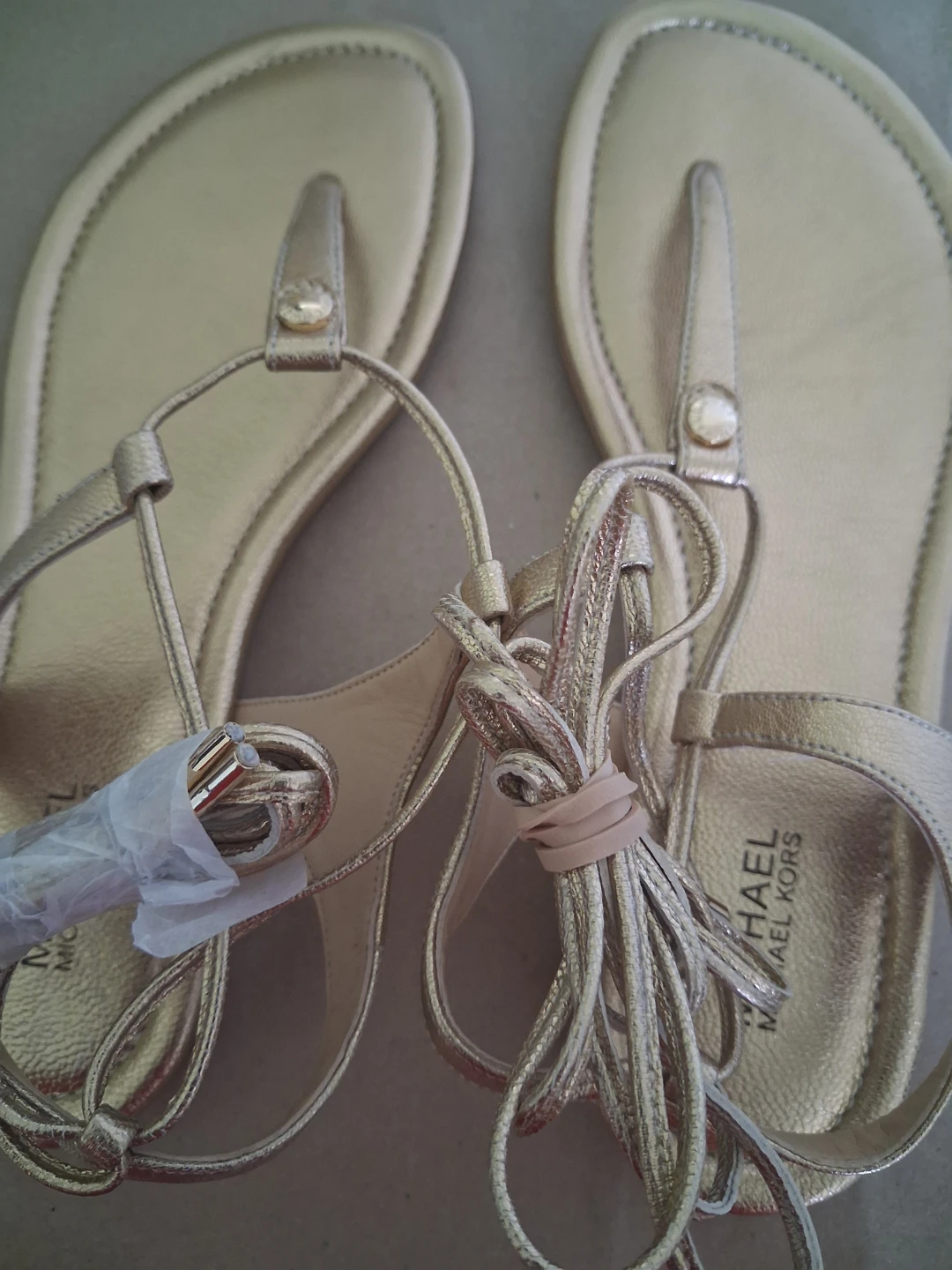 Michael Kors Gold Thong Sandals Size 7M