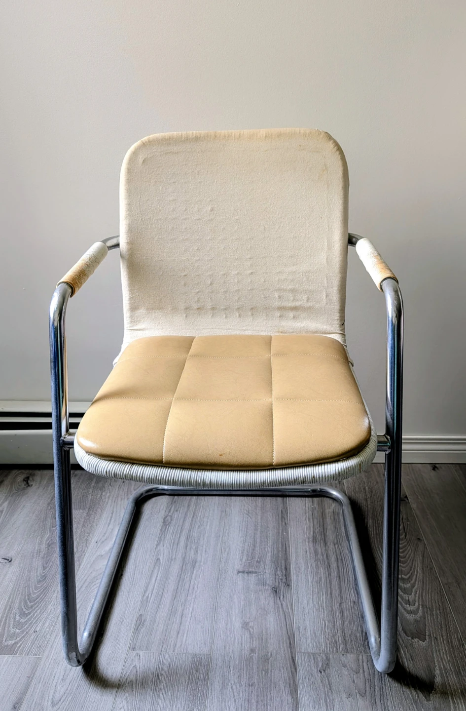 Armchair (2Nos) with chrome frame and tan seats - photo 2