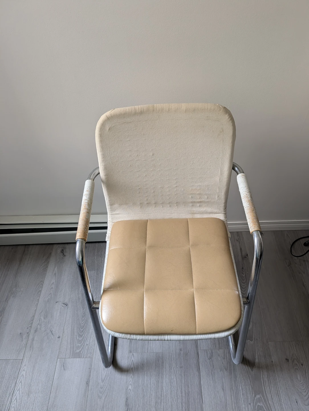 Armchair (2Nos) with chrome frame and tan seats - photo 4