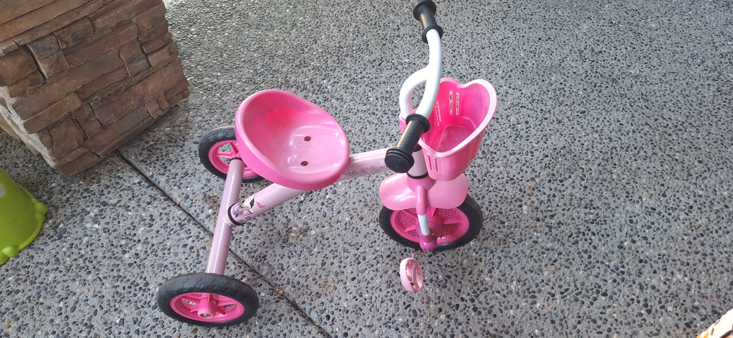 Kids Pink Minnie Mouse Tricycle with Basket