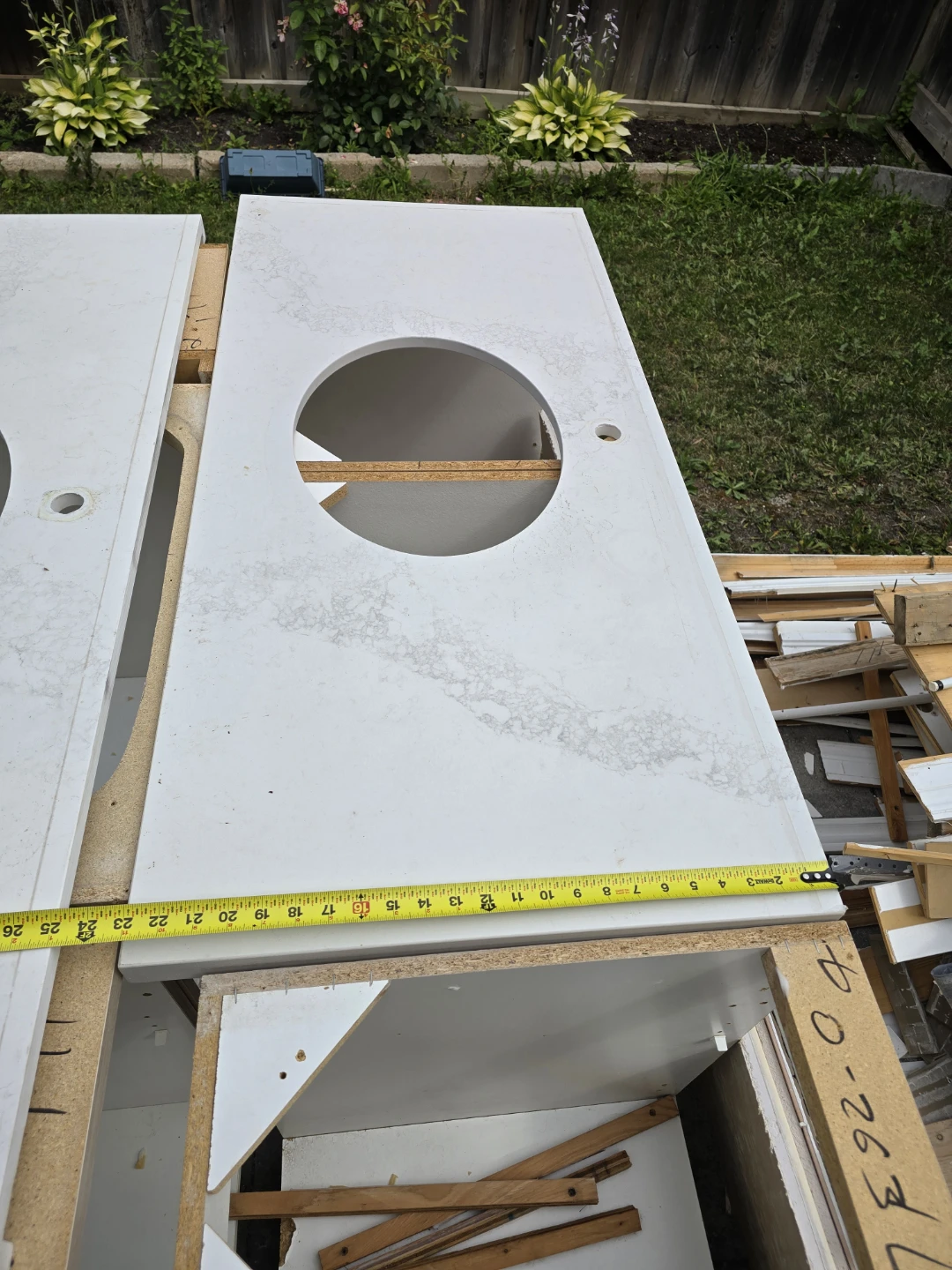 White Quartz Vanity Countertop with Sink Hole - photo 2
