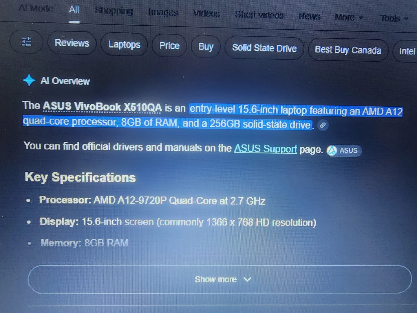 ASUS VivoBook X510QA Laptop - AMD A12, 8GB RAM, 256GB SSD - photo 5